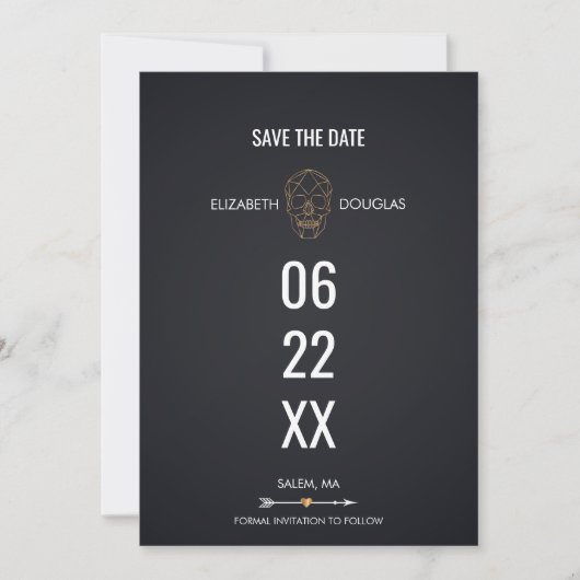 Geometrischer Goldschägel Save the Date Einladung (Vorderseite)