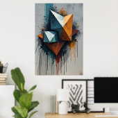 Geometrischer Graffiti-Splash Poster (Heimbüro)