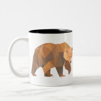Geometrischer Grizzlybär Zweifarbige Tasse