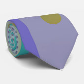Geometrischer grüner Druck Krawatte (Gerollt)