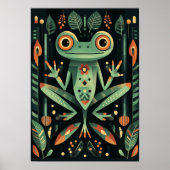 Geometrischer Grünfrosch Poster (Vorne)