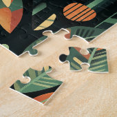 Geometrischer Grünfrosch Puzzle (Seite)