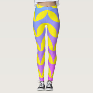 Geometrischer Halbkreis Schwarz & Grau Trendsommer Leggings