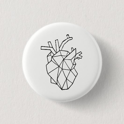 Geometrischer Herz Knopf Button (Vorderseite)