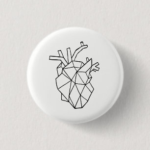 Geometrischer Herz Knopf Button