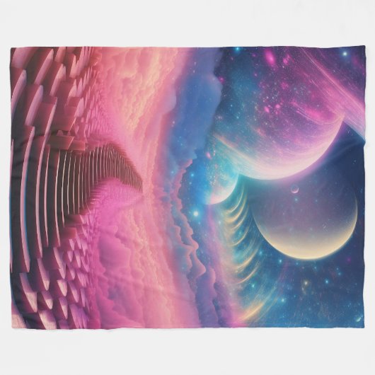 "Geometrischer Hintergrund" Fleecedecke (Vorderseite (Horizontal))