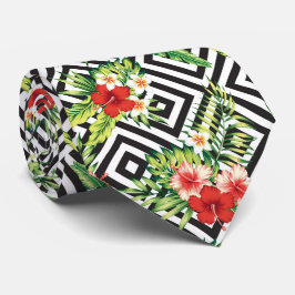 Geometrischer Hintergrund für tropische Blume Krawatte