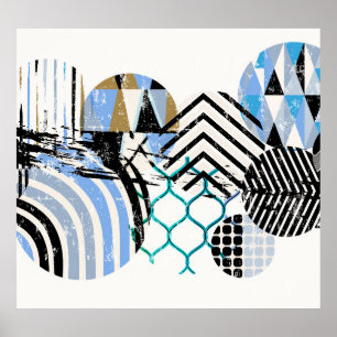 Geometrischer Hintergrund: Grunge Textur. Poster