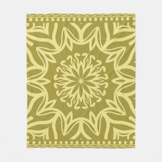 Geometrischer Hintergrund mit Blumen. Stammesethni Fleecedecke (Vorderseite)
