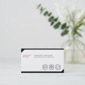 Geometrischer Hintergrund mit Symbolen Visitenkarte (Stehend Vorderseite)