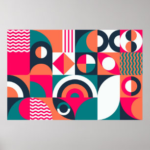 Geometrischer Hintergrund Moderner Stil Vintag i Poster