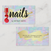 Geometrischer Hintergrund | Nail Polska Flasche Po Visitenkarte (Vorne/Hinten)