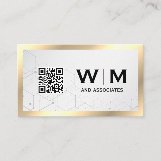 Geometrischer Hintergrund | QR CODE Visitenkarte (Vorderseite)