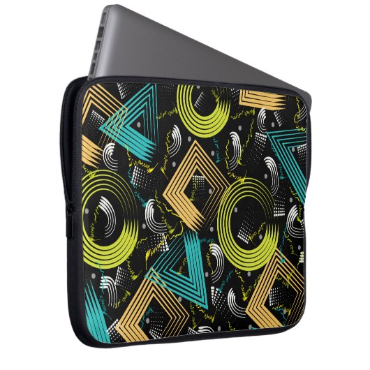 Geometrischer Hintergrund, Retro,90s,abstrakt,a Laptopschutzhülle (Vorne Rechts)