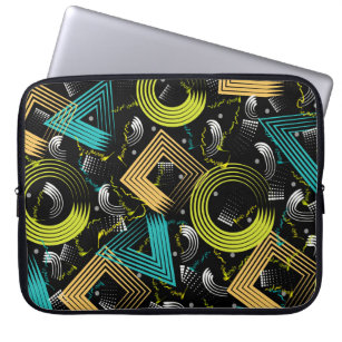 Geometrischer Hintergrund, Retro,90s,abstrakt,a Laptopschutzhülle