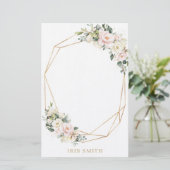 Geometrischer Hinweis für Elfenbein, weißer Rosa, Briefpapier (Stehend Vorderseite)