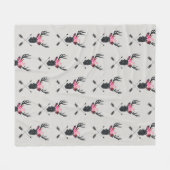 Geometrischer Hirschkopf mit Blume und überkreuzte Fleecedecke (Vorderseite (Horizontal))