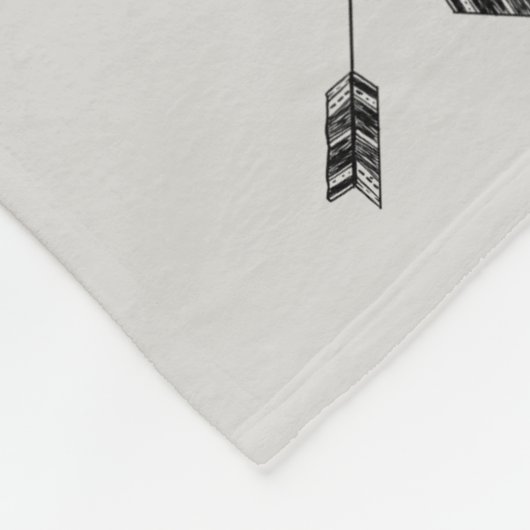 Geometrischer Hirschkopf mit Blume und überkreuzte Fleecedecke (Ecke)