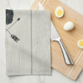 Geometrischer Hirschkopf mit Blume und überkreuzte Geschirrtuch (Viertel Falte)