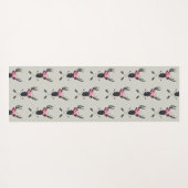 Geometrischer Hirschkopf mit Blume und überkreuzte Yogamatte (Rückseite (Horizontal))
