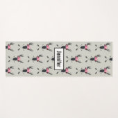 Geometrischer Hirschkopf mit Blume und überkreuzte Yogamatte (Vorderseite (Horizontal))