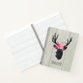 Geometrischer Hirschkopf mit Blumenkreuz nach Maß Notizblock (Innenseite)