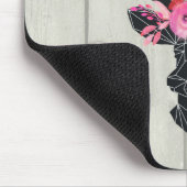 Geometrischer Hirschkopf mit Blumenkrone Mousepad (Ecke)