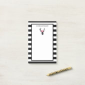 Geometrischer Hirschkopf mit Blumenkrone Post-it Klebezettel (Auf Schreibtisch)