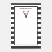 Geometrischer Hirschkopf mit Blumenkrone Post-it Klebezettel (Vorderseite)