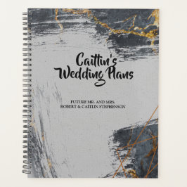 Geometrischer Hochzeitsplaner für Glitzer aus Marm Planer