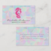 Geometrischer Holografischer Hintergrund | Beauty Visitenkarte (Vorne/Hinten)