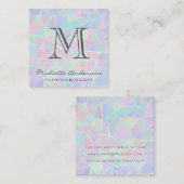 Geometrischer Holografischer Hintergrund | Classic Quadratische Visitenkarte (Vorne/Hinten)