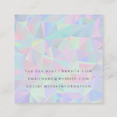 Geometrischer Holografischer Hintergrund | Classic Quadratische Visitenkarte (Rückseite)