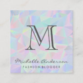 Geometrischer Holografischer Hintergrund | Classic Quadratische Visitenkarte (Vorderseite)