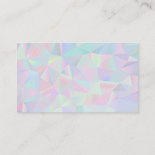 Geometrischer Holografischer Hintergrund | Haar un Visitenkarte (Rückseite)