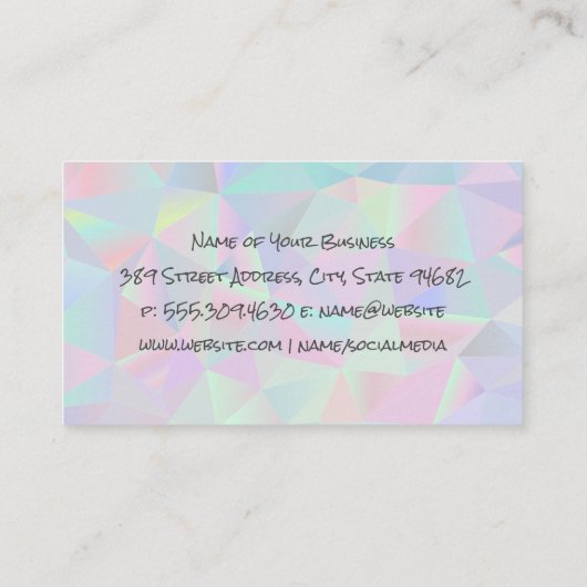 Geometrischer Holografischer Hintergrund | QR-Code Visitenkarte (Rückseite)