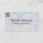 Geometrischer Holografischer Hintergrund | QR-Code Visitenkarte (Vorderseite)