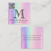 Geometrischer Holografischer Hintergrund | QR-Prüf Quadratische Visitenkarte (Vorne/Hinten)