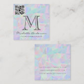 Geometrischer Holografischer Hintergrund | QR-Prüf Quadratische Visitenkarte (Vorne/Hinten)