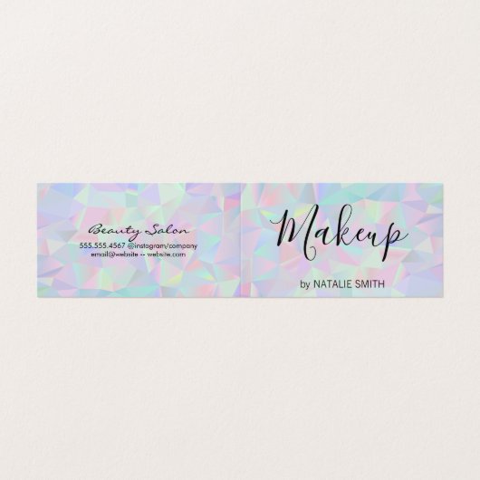 Geometrischer Holografischer Hintergrund Visitenkarten (Außenseite Aufgefaltet)