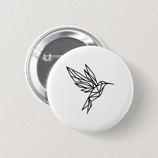 Geometrischer Hummingbird Button (Vorne & Hinten)