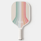 Geometrischer Individuelle Name für Retro-Pastel-S Pickleball Schläger (Rückseite)