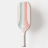 Geometrischer Individuelle Name für Retro-Pastel-S Pickleball Schläger (Links)