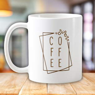 Geometrischer Kaffee Gepard Druck Braun Minimalist Kaffeetasse