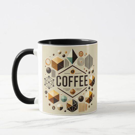 Geometrischer Kaffee Lover Modernes und stilvolles Tasse (Links)