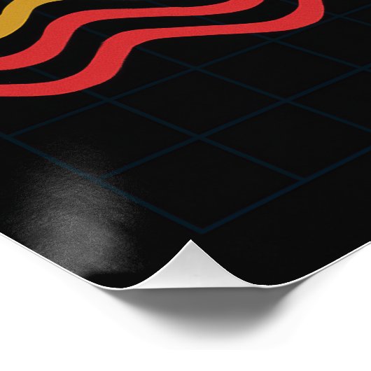 Geometrischer Kaktus in scharfen Farben Poster (Ecke)