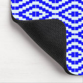 Geometrischer Kente in Hellblau und Weiß Mousepad (Ecke)