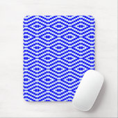 Geometrischer Kente in Hellblau und Weiß Mousepad (Mit Mouse)