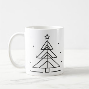 Geometrischer Kiefernbaum Minimalistisches Weihnac Kaffeetasse