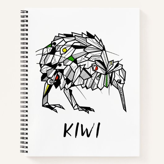 Geometrischer Kiwi Notizblock (Vorderseite)